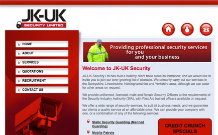 Website for JK-UK Security Ltd